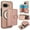 Rosegold, variant on Allytechgroup Detachable Cards Holder Case for Google Pixel 9A, RFID Blocking 2 In 1 Wallet PU Leather Case with Stand Compatible with Magsafe Shockproof Cover for Google Pixel 9A, Black