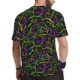 thumbnail image 2 of Wukai Neon Mardi Gras Print Men's Short-Sleeved Mesh T-Shirt,Quick-Dry Short Sleeve Workout T-Shirt-X-Large, 2 of 8