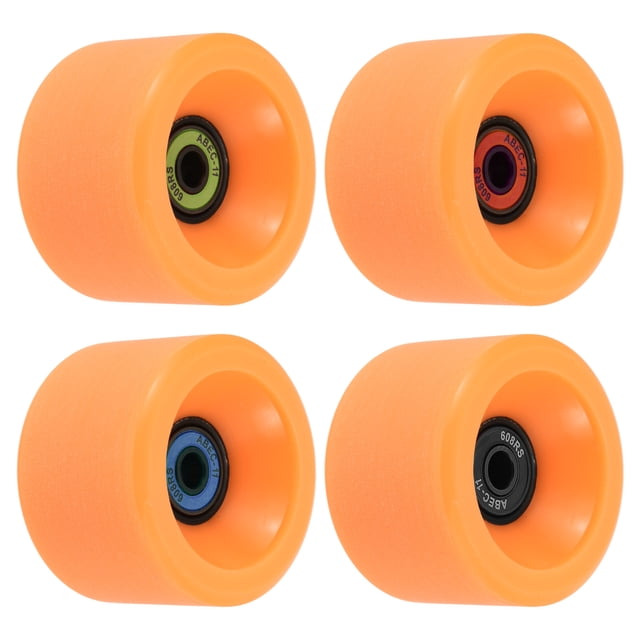 Uxcell 65mm 78A avec Roues de Croisière Souples ABEC-11 Roues de Rue Planche à Roulettes PU Givré, Orange Lot de 4