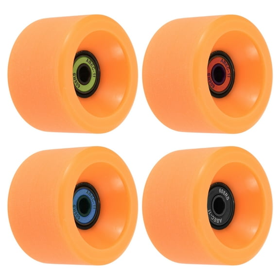 Uxcell 65mm 78A with ABEC-11 Soft Cruiser Wheels Street Wheels Skateboard PU Frosted, Orange 4 Pack