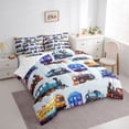 thumbnail image 2 of Castle Fairy Whimsical Train Art Bedding Comforter Set 7 Pieces for Toddlers, Playful Engine Pattern Full Bedding Set for Bedroom, Light Blue, 2 of 7