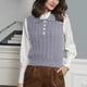 thumbnail image 2 of Suéter Chaleco Mujer Suéter de Punto Top de Moda Sin Mangas Cuello Vuelto Camiseta Sin Mangas Odeerbi ODB177238, 2 of 9
