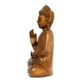 thumbnail image 6 of Wooden Serene Sitting Buddha "Vitarka Mudra" Statue Handmade Meditating Sculpture Figurine Home Decor Accent Handcrafted Art Modern Oriental Decor Size: 12" tall x 10" wide x 5" deep, 6 of 8