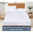 thumbnail image 5 of Royale Linens 100% Organic Cotton Fitted Sheet - Percale Weave - Super Soft Deep Pocket Bottom Sheets - White Elastic Sheet King Cal Size - California King Fitted Sheets Only - (72"x84"+15", White), 5 of 9