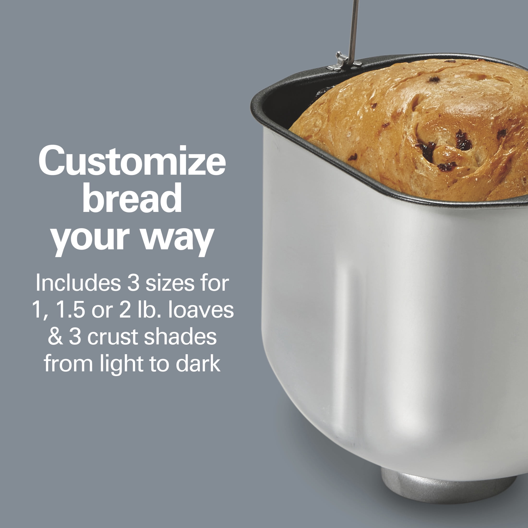 Hamilton Beach Premium Bread Make Machiner, Auto Fruit and Nut Dispenser, 21 Settings, Stainless Steel