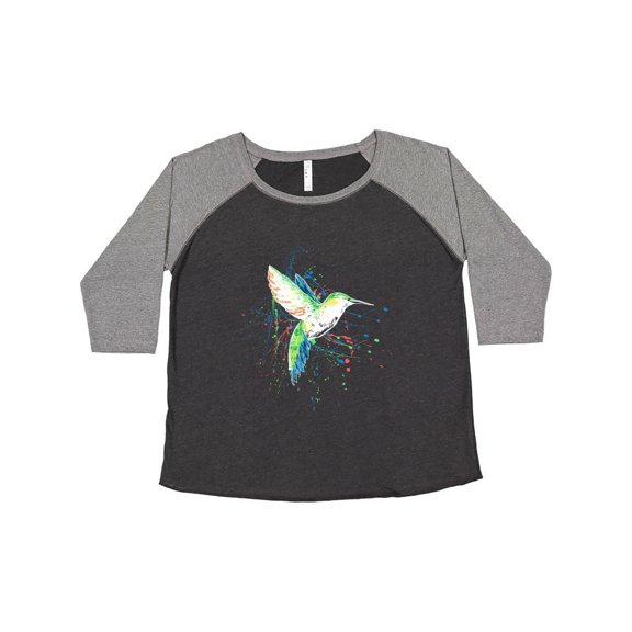 Inktastic Hummingbird Paint Splatter Women's Plus Size T-Shirt