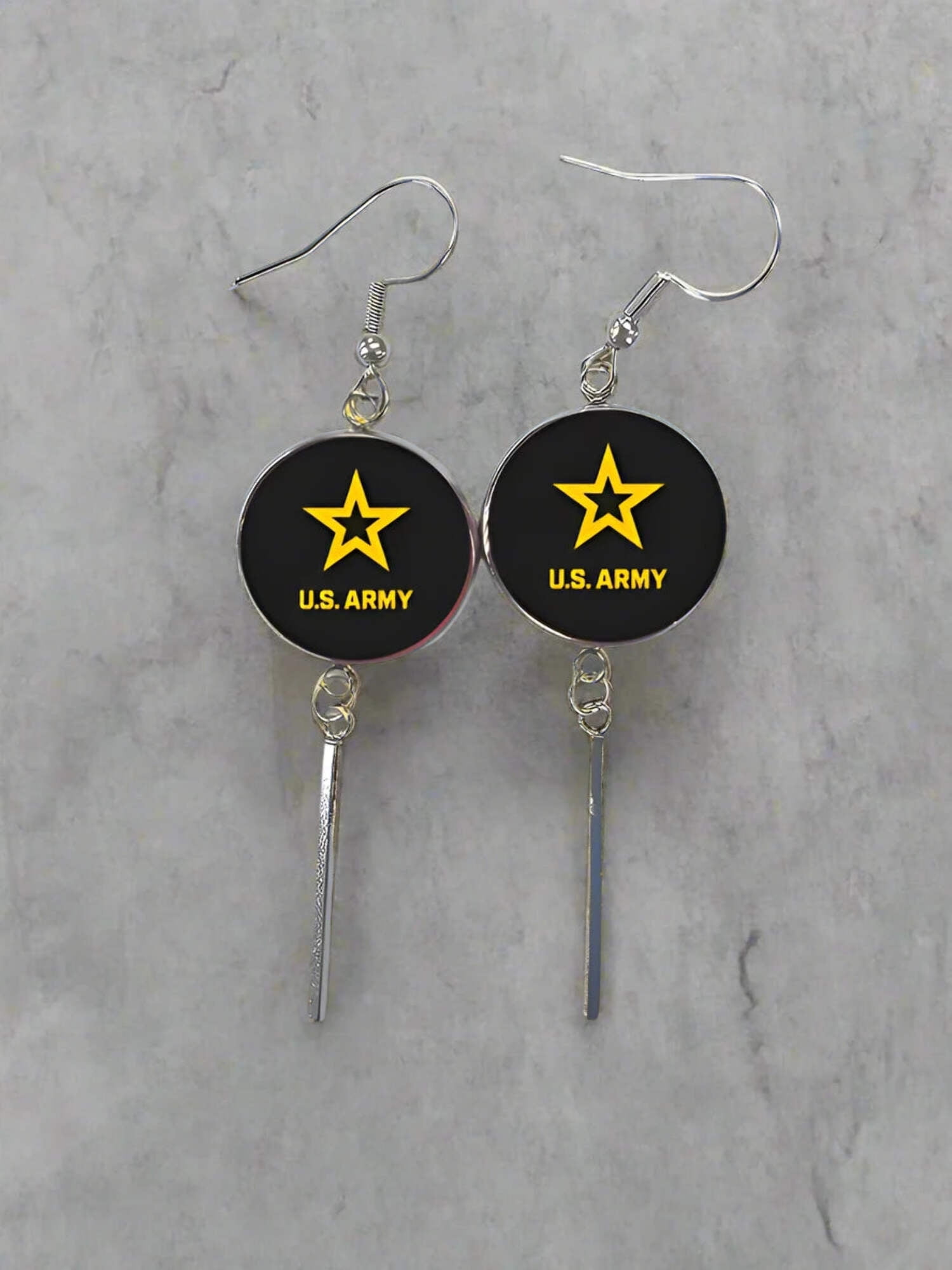 Officially Licensed Military Charm Earrings, A Proud Symbol of Service and Sacrifice, Stainless Steel, Great Gift
