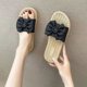 thumbnail image 3 of Pantuflas de mujer para uso exterior, modernas, antideslizantes, súper suaves, para el baño, con lazos para mujer, 3 of 6
