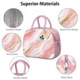 thumbnail image 4 of Obrewu Pink and Gold Marble Texture Lunch Bag for Adult, Insulated, Leakproof, Oxford Cloth, 4 of 7