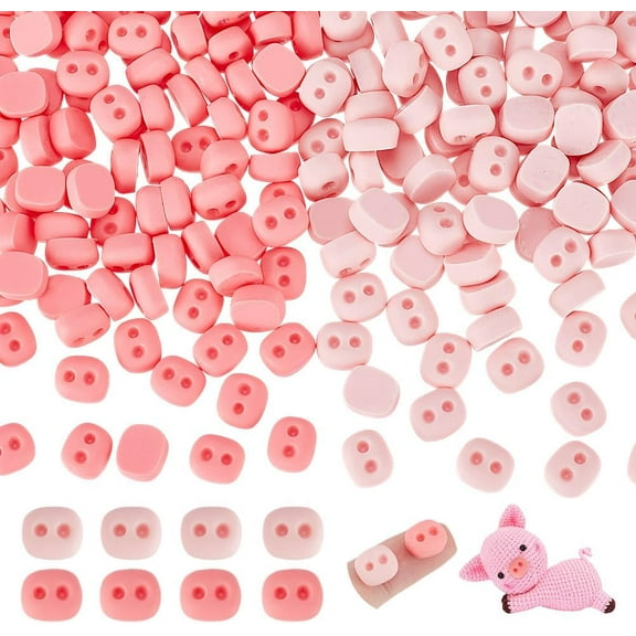 100Pcs 2 Colors Opaque Resin Cabochons Pig Nose Mixed Color 8.5x10.5x5.5mm 50pcs/color