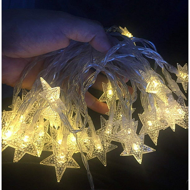 Star String Lights Christmas Lights, Battery Powered Star Fairy Lights with 40 Clear Warm White Stars Ideal for Rooms Holiday Christmas Birthday Party Weatherproof for Indoor Outdoor, 19.68 FT, - Walmart.com
