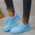 thumbnail image 4 of HXWCHs Women's Fashion Glitter On Casual Flat Loafers with Sparkly Rhinestone Ankle Strap for Evening Party Comfort43 Blue, 4 of 8