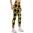 thumbnail image 2 of Australian Animal Road Signs Black-and-yellow Checkerboard Pattern Leggings sport set legging push up Womens Leggings, 2 of 6
