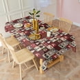 thumbnail image 3 of Red Christmas Collage Pattern Rectangle Tablecloth 60"x120",Waterproof Polyester Rectangle Table Cloth, Wipeable Spillproof Polyester Tablecloth for Dining, Camping, Indoor and Outdoor, 3 of 6