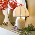 thumbnail image 2 of Better Homes & Gardens Rechargeable 14-Inch Stone Gourd Table Lamp with Fabric Dome Shade, 2 of 9