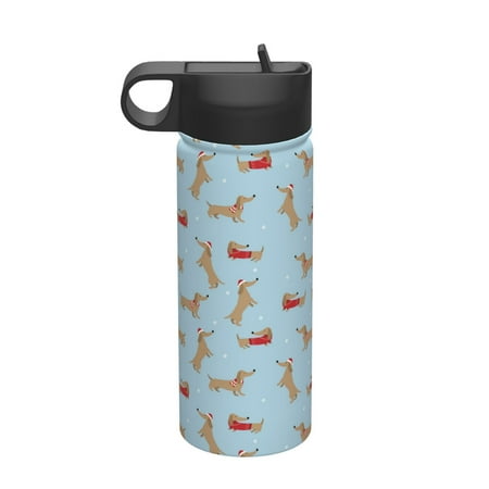 

Salouo Dachshund Dog Pattern 18 oz Water Bottle With Straw Stainless Steel Sports Water Cup Flask Wide Mouth Travel Thermal Mug for Home Office Car