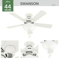 thumbnail image 4 of Hunter - Swanson Indoor Ceiling Fan With Light, 44-inch, Fresh White, Traditional-style, 4-speed, Energy Star, 52778, for Living Rooms, Bedrooms, 4 of 16
