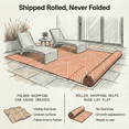 thumbnail image 3 of Fab Habitat Outdoor Rug - Waterproof, Fade Resistant, Crease-Free - Premium Recycled Plastic - Modern Geometric - Porch, Deck, Balcony, Mudroom, Laundry Room, Patio - Tokyo - Burnt Orange - 3 x 5 ft, 3 of 9