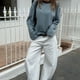 thumbnail image 3 of Long Sleeve Striped Tshirt Loose Fit Round Neck Contrast Color Polyester Top Summer Casual Street Fashion S M L, 3 of 4