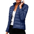 thumbnail image 7 of Purcolt Womens Cropped Puffer Jacket - Quilted Packable Lightweight Winter Coat - Stand Collar Long Sleeve Full Zip Windproof Insulated Snow Coats, 7 of 7