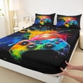 thumbnail image 4 of Erosebridal Basketball Gamepad Gaming Queen Sheet Sets For Boys,Watercolor Oil Painting Aesthetic Art Bed Set 4 Pieces, 4 of 6