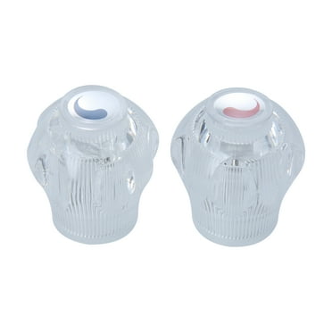 Mainstays 2-Pack Universal Clear Faucet Acrylic Faucet Handles with Hot and Cold Knobs