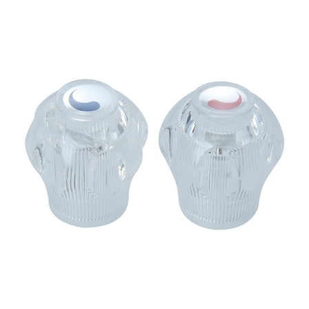Mainstays Universal Clear Faucet Acrylic Faucet Handles with Hot and Cold Knobs, 2 Pack