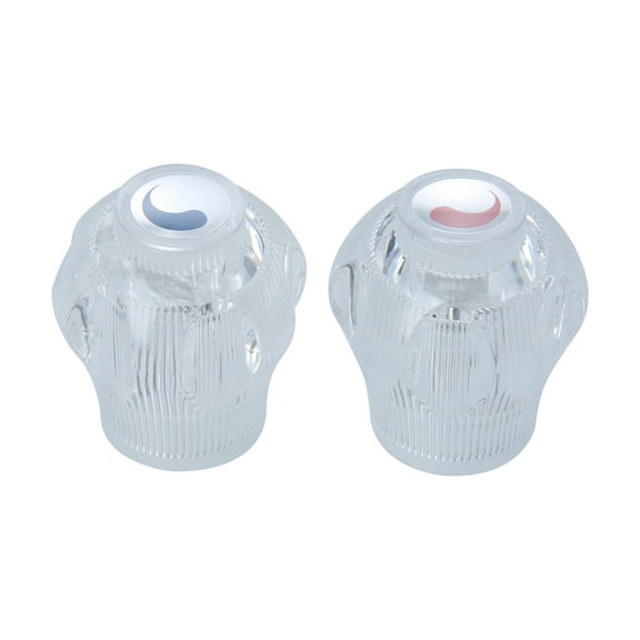 Mainstays 2-Pack Universal Clear Faucet Acrylic Faucet Handles with Hot and Cold Knobs