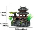 thumbnail image 2 of Nvzi Chinese Ancient Water Towns Aquarium Décor Ornaments, Resin Fish Tank Decorations Hideout Castle 8", Hand Painted with Realistic Details Tree (Water Town with red Stairs), 2 of 5