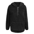 thumbnail image 6 of Fesfesfes Women Hooded Flannel Zipper Lace Long Sleeve Casual Sweatshirt Pullover Top Coat Clothes Sale, 6 of 7