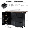 thumbnail image 2 of Farmhouse Kitchen Island with Storage - 54.5" Black, 2 of 8