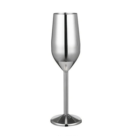 

Stainless Steel Champagne Cup Wine Glass Cocktail Glass Metal Wine Glass Bar Restaurant Goblet Silver 200ml