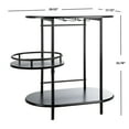 thumbnail image 3 of SAFAVIEH Iva Modern Style 3 Tier Swivel Bar Table, Matte Black (29.5 in. W x 17.7 in. D x 32.8 in. H), 3 of 15