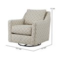 thumbnail image 5 of Fusion Furniture Artesia Sand Transitional Fabric Swivel Glider Chair in Cream, 5 of 7