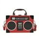 thumbnail image 1 of Bolso bandolera vintage único con forma de radio para mujer, con cierre de clip y bandolera., 1 of 5