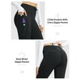 thumbnail image 4 of BALEAF Women's Fleece Lined Pants Winter Thermal Warm Hiking Yoga Pants with Zipper Pockets Bootcut High Waist Flare Leggings Black L, 4 of 7