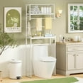 thumbnail image 2 of Costway 3-Tier Over the Toilet Storage Rack with Towel Holder Hooks & Adjustable Bottom Bar White, 2 of 10