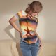 thumbnail image 3 of Balery Starfish Sunset Sea Beach Body de cuello redondo de manga corta para mujer Tops de manga corta Tops básicos-Medium, 3 of 7