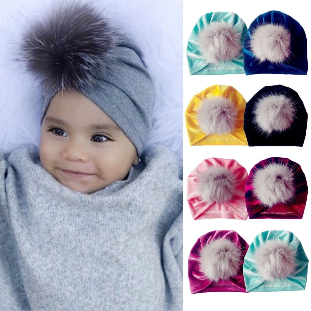 New Baby Kids Boys Girls Tie dye Bowknot Beanie Hat Knitted Turban Cap Warm Gift 