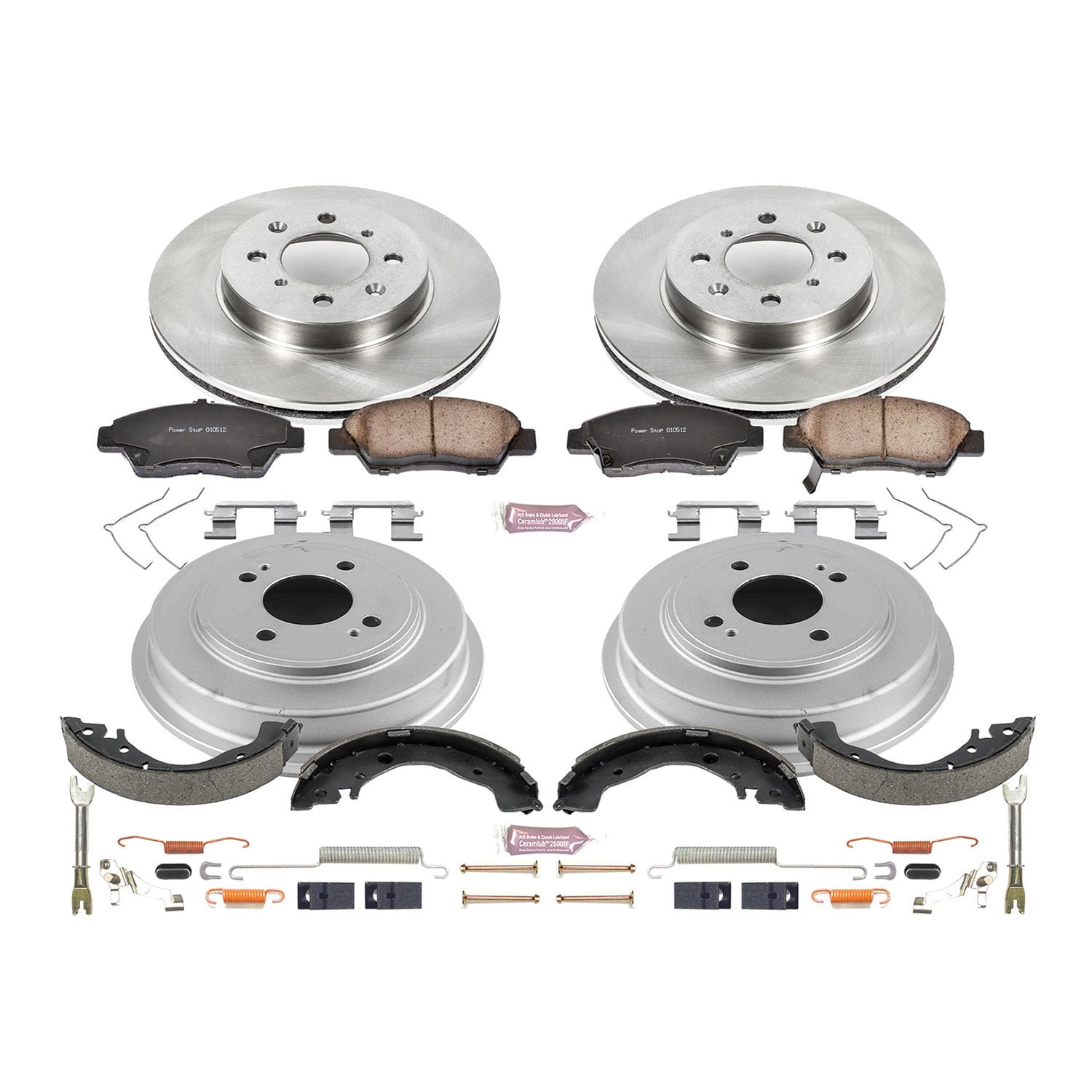 Power Stop Front and Rear Stock Replacement Drum and Shoe Kit KOE15245DK