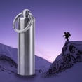 thumbnail image 2 of Keenso Pill Keychain, Durable Stainless Steel Keychain Portable Pill Holder Tablet Container, For Traveling Camping Emergency, 2 of 7