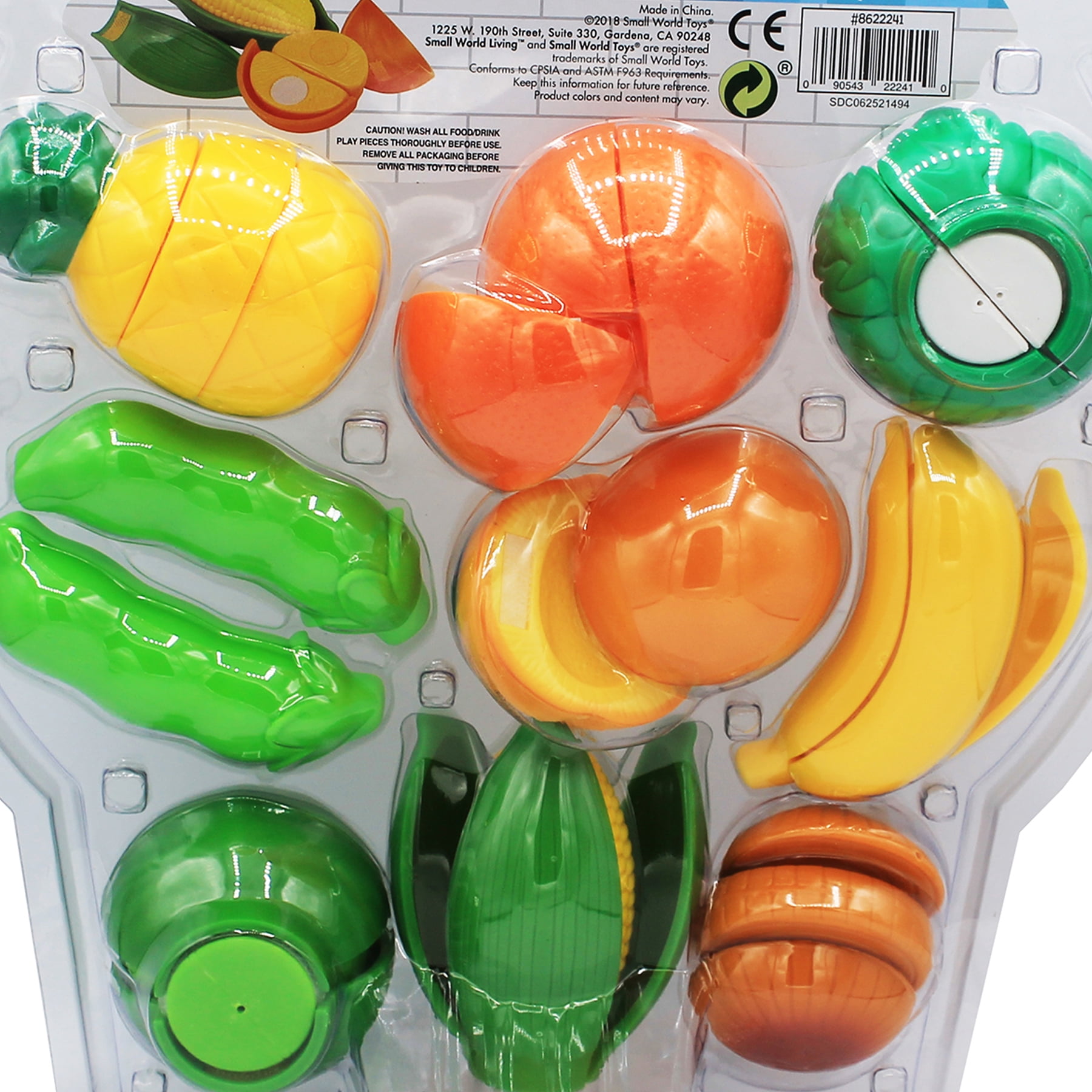 Small World Toys Pretend Play Fruit and Vegetable 9-Piece Set