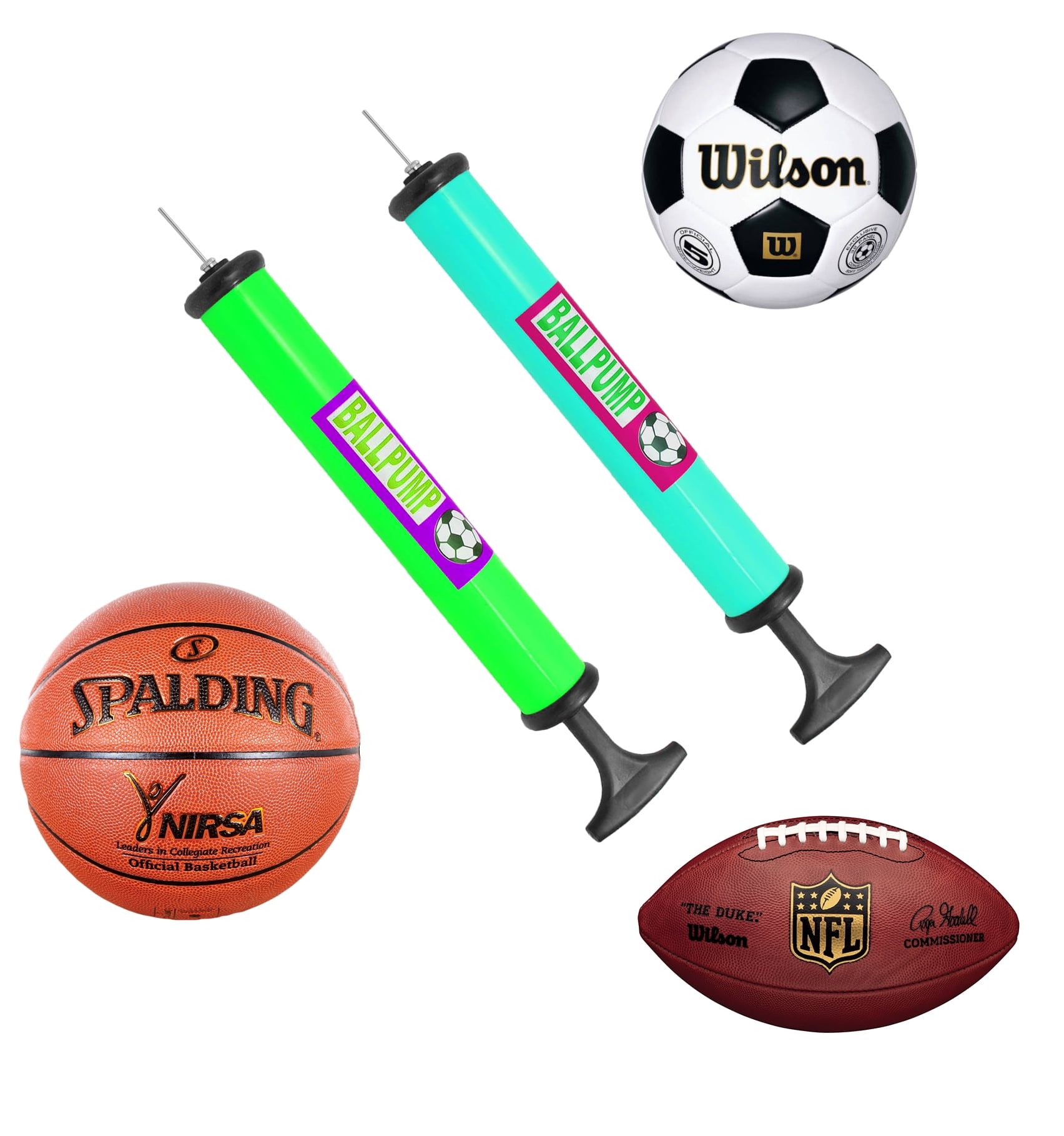 Needles and Nozzles Included Dimples Excel Dual Action Ball Pump for Soccer Basketball Football Volleyball Water Polo ball 