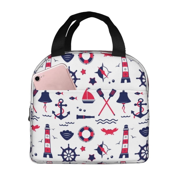 Easygdp Sailing Marine Travel Bolsa Térmica Premium - Tela Oxford Impermeable, Gran Capacidad, Bolsillo Frontal, Unisex para Trabajo, Escuela, Actividades al Aire Libre y Picnics