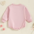 thumbnail image 4 of Staki Valentine's Day Toddler Newborn Infant Valentines Baby Girl Outfit Love Print Romper Drees Ruffles Bodysuit Jumpsuit Clothes and Headband 0-18M(Pink,6-12 Months), 4 of 9