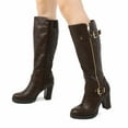thumbnail image 6 of Pennysue Women's Fashion Knee High Boots With Chunky Heel Winter Warm Size Zippers Boots With Buckle Design Size 7.5M, 6 of 6