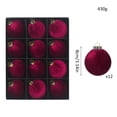thumbnail image 3 of ZORVINEX Christmas Ball Ornaments Set of 12 – Elegant Solid Color Xmas Tree Baubles, Festive Holiday Decor and Wreath Ornament for Celebrations and Parties,Wine, 3 of 5