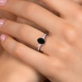 thumbnail image 4 of Gem Stone King 10K Two Tone Gold Black Onyx and Pink Lab Grown Diamond Engagement Ring for Women | 2.10 Cttw | Oval 8X6MM | Gemstone December Birthstone | Size 7, 4 of 6