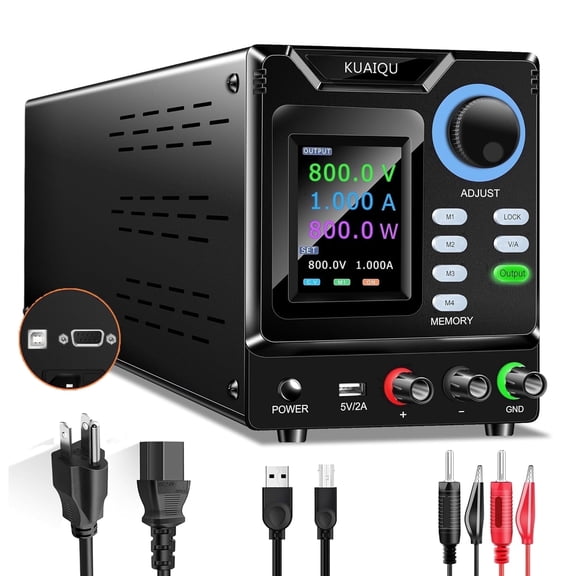 KUAIQU 800V 1A High Voltage Programmable DC Power Supply Adjustable Bench Regulated with Memory