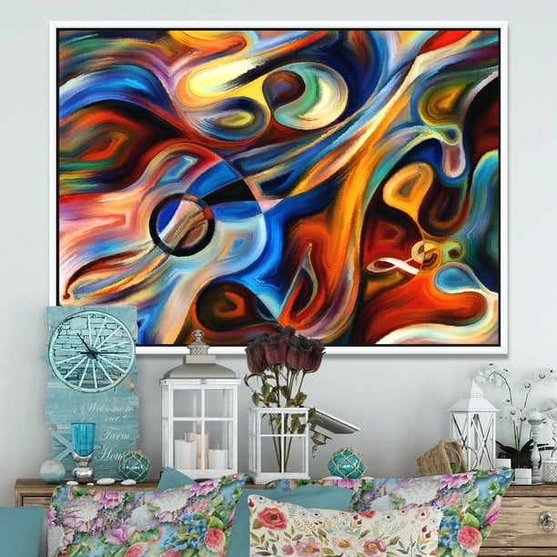 Designart ' Abstract Music and Rhythm ' Abstract Framed